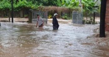 Phú Yên: Mưa lớn nước ngập sâu, sạt lở đất tại huyện Tuy An