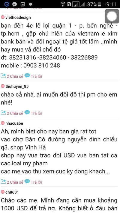 Thoải m&aacute;i mua b&aacute;n USD tr&ecirc;n c&aacute;c trang mạng x&atilde; hội