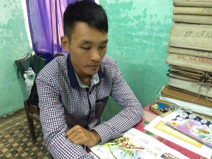 Đối tượng Long tại cơ quan c&ocirc;ng an