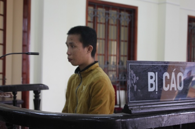 Bị c&aacute;o Nguyễn Văn Vỹ tại phi&ecirc;n t&ograve;a (ảnh T.L)