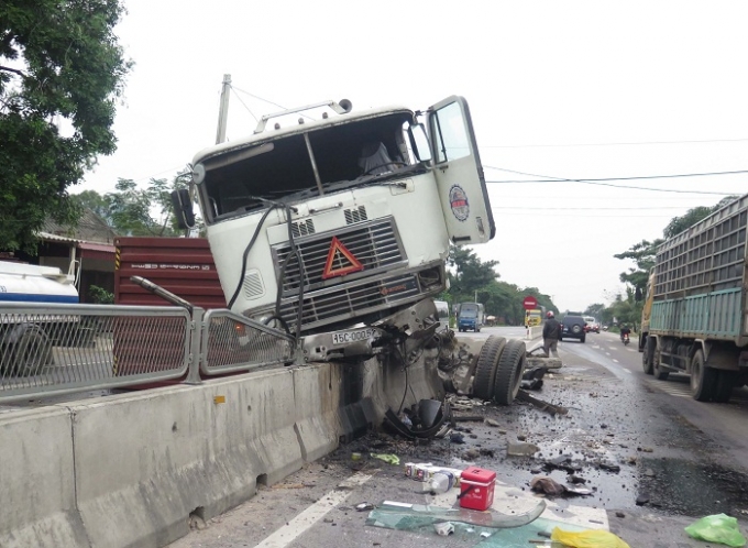 Hiện trường vụ tai nạn. Ảnh: Hải An.