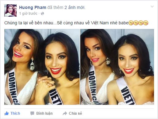 D&ograve;ng trạng th&aacute;i tr&ecirc;n facebook của Phạm Hương