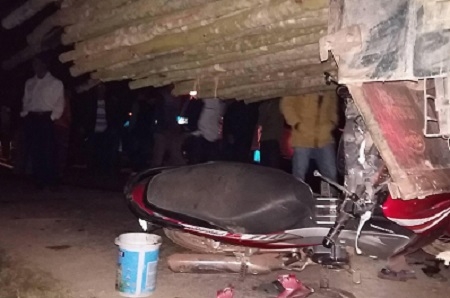 Hiện trường vụ tai nạn (ảnh CTV).