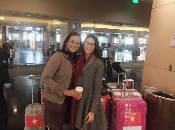 Phạm Hương đang tr&ecirc;n đường trở về nước nh&agrave; sau nhiều tuần thi căng thẳng tại Las Vegas. Ảnh: Internet