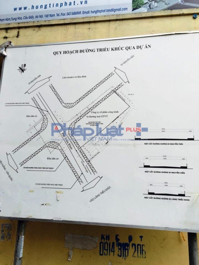 Bản quy hoạch đường Triều Kh&uacute;c qua dự &aacute;n Pandora m&agrave; nh&acirc;n vi&ecirc;n bất động sản gửi cho kh&aacute;ch h&agrave;ng.