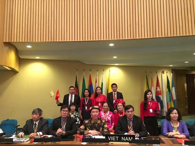 Đo&agrave;n Việt Nam tại phi&ecirc;n họp. (Ảnh: FB&nbsp;SanhChau Pham)