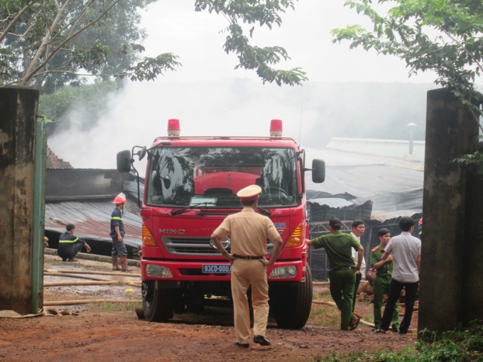 Lực lượng ph&ograve;ng ch&aacute;y chữa ch&aacute;y đang dập đ&aacute;m ch&aacute;y.