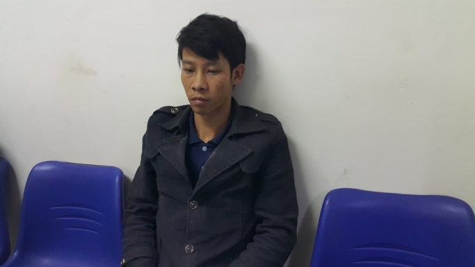 Đối tượng Nguyễn B&aacute; Hưng tại cơ quan điều tra.