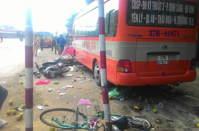 Hiện trường vụ tai nạn.