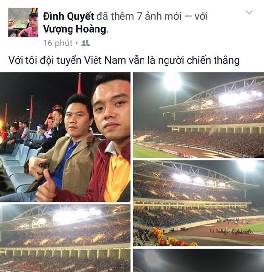 &nbsp;Trong l&ograve;ng người h&acirc;m mộ, đội tuyển Việt Nam h&ocirc;m nay đ&atilde; chiến thắng với &yacute; ch&iacute;, tinh thần của m&igrave;nh.