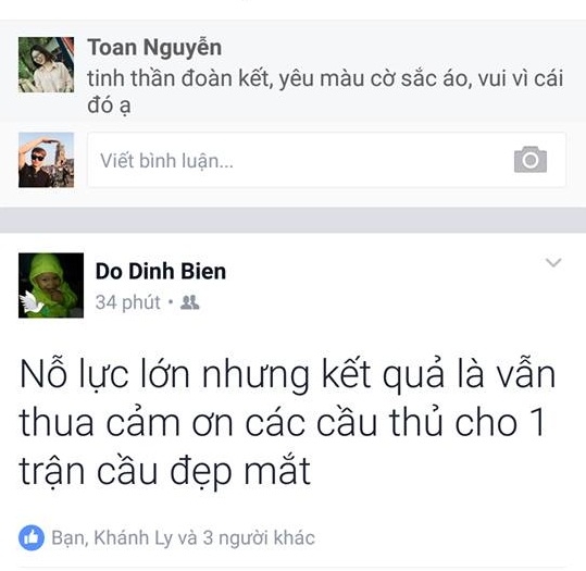 Người h&acirc;m mộ l&ecirc;n mạng x&atilde; hội chia sẻ, động vi&ecirc;n v&agrave; gửi lời c&aacute;m ơn đến đội tuyển quốc gia.