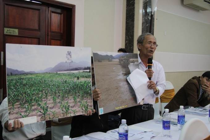 Người d&acirc;n phản &aacute;nh những hậu quả m&agrave; thủy điện để lại k&egrave;m theo h&igrave;nh ảnh thực tế. Ảnh: V&acirc;n Trương