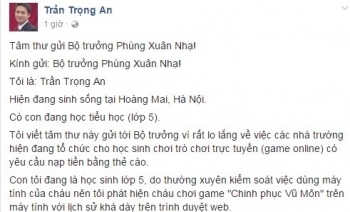 Phụ huynh gửi tâm thư đến Bộ trưởng Phùng Xuân Nhạ về trò chơi trực tuyến có nạp tiền bằng thẻ cào