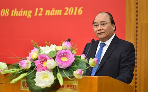 Thủ tướng Nguyễn Xu&acirc;n Ph&uacute;c ph&aacute;t biểu tại buổi lễ.