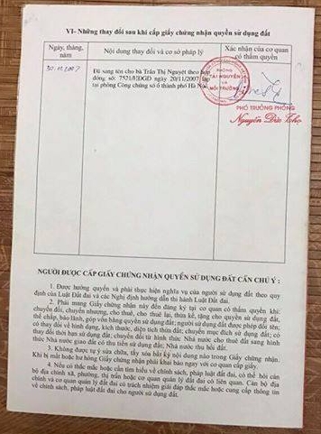 Sổ đỏ ch&iacute;nh chủ.