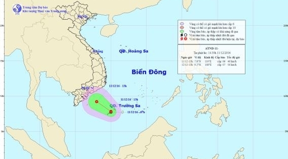 Dự báo thời tiết ngày 12/12: Xuất hiện áp thấp nhiệt đới trên biển Đông