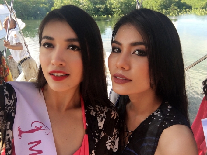 Lệ Hằng v&agrave; Hoa hậu Th&aacute;i Lan.&nbsp;