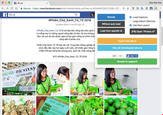 Lựa chọn album cần tải về rồi nhấn DownAlbum &amp;amp;gt; Normal. Ảnh: MINH HO&Agrave;NG.