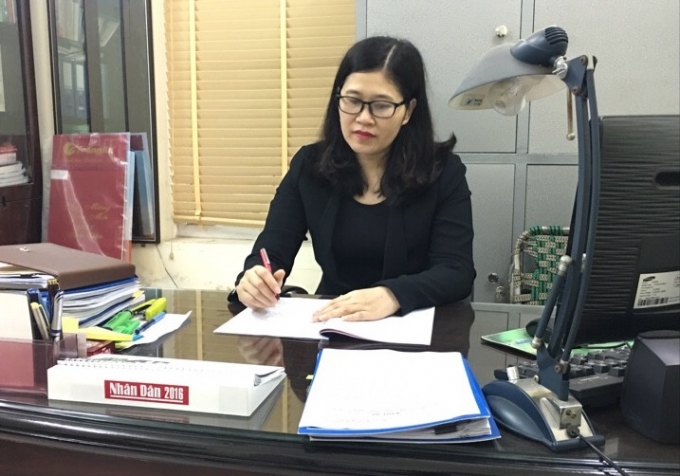 B&agrave; Trịnh Thị Dung - Ph&oacute; Chủ tịch UBND quận Cầu Giấy. Ảnh: Thu Thủy.