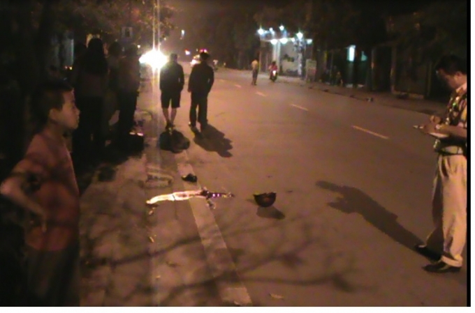 Hiện trường vụ tai nạn.