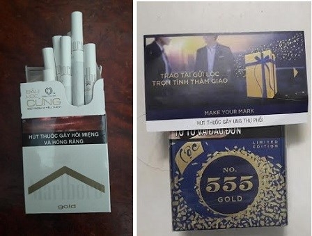 Sản phẩm thuốc l&aacute; Marlboro do C&ocirc;ng ty TNHH Vinataba &ndash; Philip Morris được b&aacute;n ra thị trường đều c&oacute; lời giới thiệu: &nbsp;&ldquo;Vị ngon hơn, đậm đ&agrave; hơn; đầu lọc cứng, giữ trọn vị ngon&rdquo; v&agrave; d&ograve;ng sản phẩm thuốc l&aacute; 555 của C&ocirc;ng ty TNHH Li&ecirc;n Doanh VINA-BAT gửi lời ch&uacute;c mừng năm mới đầy ẩn &yacute; tr&ecirc;n vỏ bao thuốc l&aacute;.
