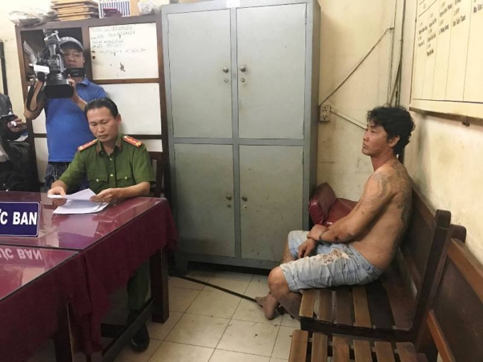 Trần Trị Thi&ecirc;n tại cơ quan c&ocirc;ng an.