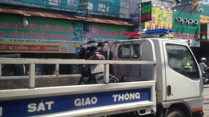 Chiếc xe m&aacute;y của nạn nh&acirc;n.