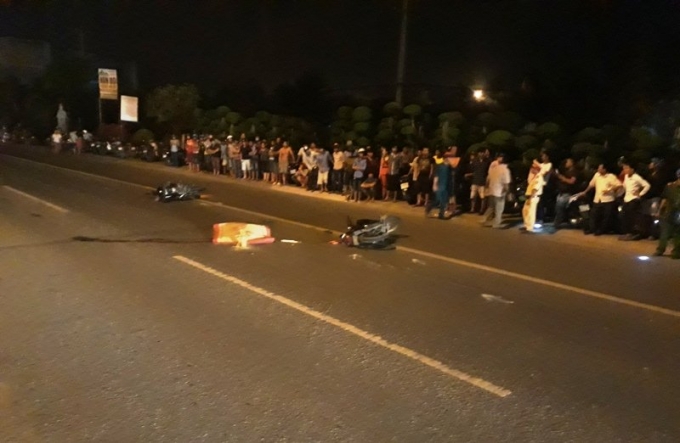 Hiện trường vụ tai nạn. Ảnh: Thạch Qu&yacute;.