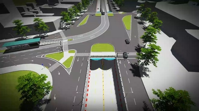 Phối cảnh hầm chui đường Điện Bi&ecirc;n Phủ (Thanh Kh&ecirc;, Đ&agrave; Nẵng). Ảnh: B&aacute;o Giao th&ocirc;ng
