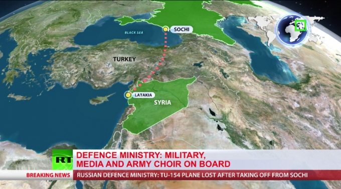 H&agrave;nh tr&igrave;nh của chiếc m&aacute;y bay gặp nạn. (Ảnh: RT)