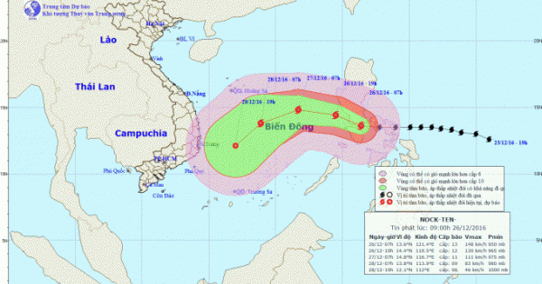Cập nhật mới nhất về cơn bão Nock-ten