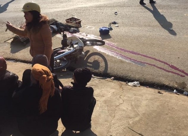 Hiện trường vụ tai nạn giao th&ocirc;ng.