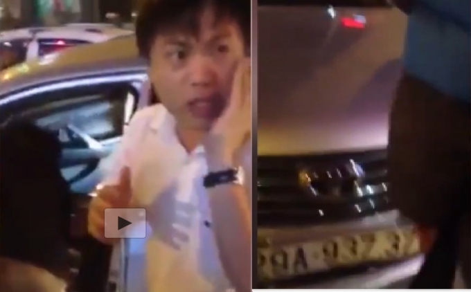 Chiếc xe Camry g&acirc;y tai nạn bị người d&acirc;n truy đuổi. (Ảnh cắt từ clip).