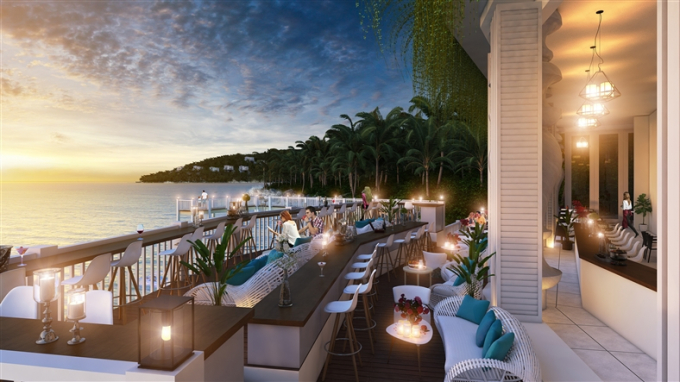 Nh&agrave; h&agrave;ng thơ mộng ngắm ra biển lớn.