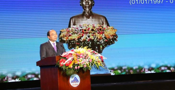 Thủ tướng Nguyễn Xu&acirc;n Ph&uacute;c ph&aacute;t biểu tại buổi lễ.