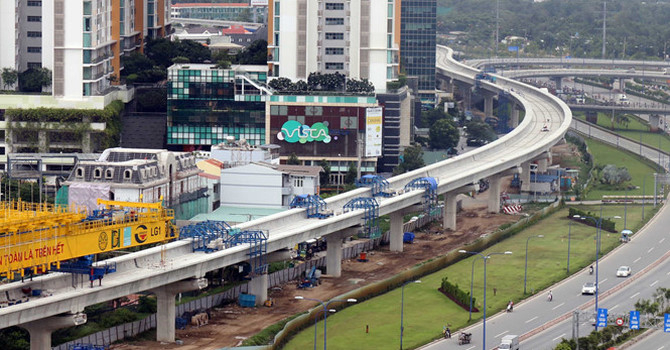 Tuyến metro Bến Th&agrave;nh - Suối Ti&ecirc;n. Ảnh: Thanh Ni&ecirc;n.