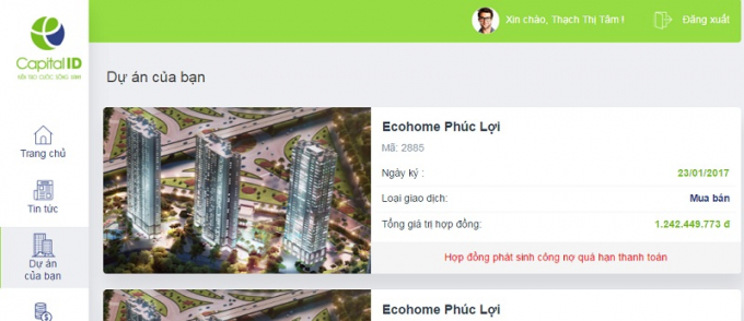 Capital House ra mắt website hỗ trợ kh&aacute;ch h&agrave;ng www.thudo.dip.vn