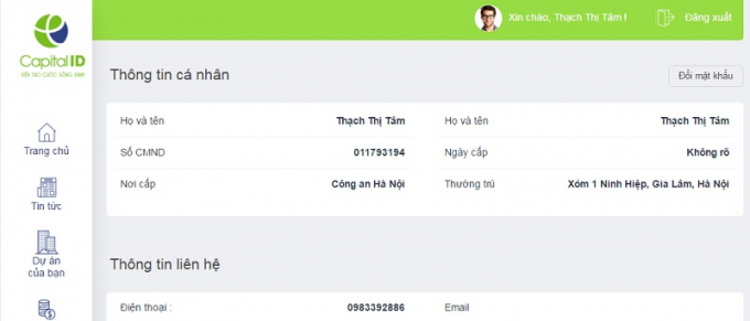 Capital House ra mắt website hỗ trợ kh&aacute;ch h&agrave;ng www.thudo.dip.vn