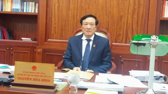 &Ocirc;ng Nguyễn H&ograve;a B&igrave;nh, B&iacute; thư Trung ương Đảng, Ch&aacute;nh &aacute;n T&ograve;a &aacute;n nh&acirc;n d&acirc;n tối cao (Ảnh: Ly Ly).