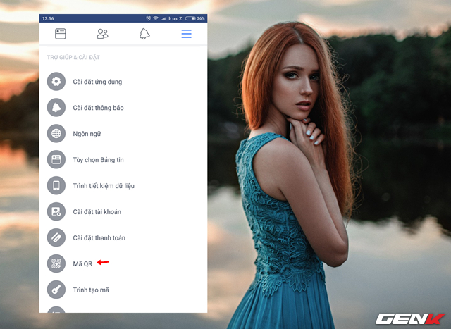 Bước 3:&nbsp;Đảm bảo rằng ứng dụng Facebook tr&ecirc;n thiết bị smartphone của bạn l&agrave; bản mới nhất, sau đ&oacute; khởi động ứng dụng v&agrave; truy cập v&agrave;o t&ugrave;y chọn &ldquo;M&atilde; QR&rdquo; ở menu TRỢ GI&Uacute;P &amp;amp;amp; C&Agrave;I ĐẶT.