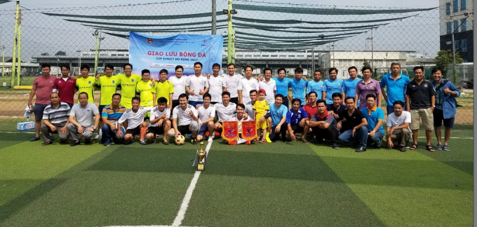 Đo&agrave;n thanh ni&ecirc;n PTC4 phối hợp đo&agrave;n EVNICT tổ chức giải b&oacute;ng đ&aacute; giao hữu