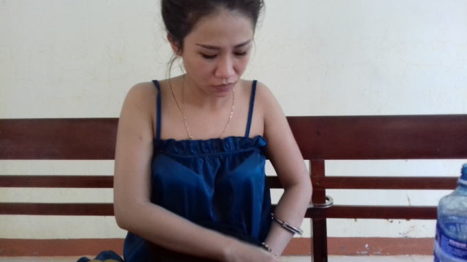 Đối tượng Mai Thị Trinh tại cơ quan điều tra. Ảnh: H.A.