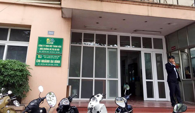 Trụ sở C&ocirc;ng ty TNHH MTV M&ocirc;i trường Đ&ocirc; thị H&agrave; Nội (URENCO) nơi c&oacute; nhiều c&aacute;n bộ bị cơ quan cảnh s&aacute;t điều tra - Bộ C&ocirc;ng an tạm giam.