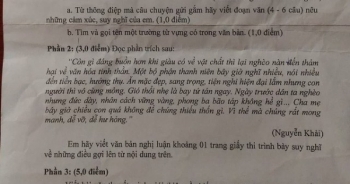 Học sinh lớp 8 choáng với đề Văn ra về 