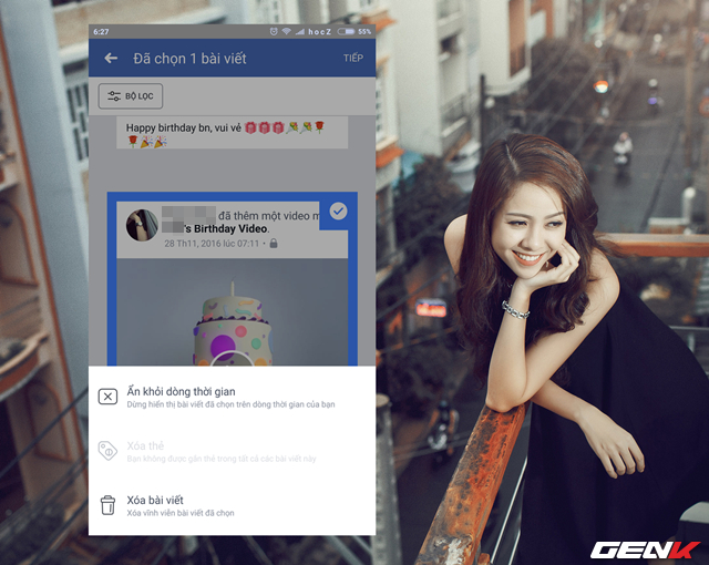 C&ograve;n nếu l&agrave; b&agrave;i đăng của bạn th&igrave; t&ugrave;y chọn x&oacute;a sẽ được hiển thị để bạn thao t&aacute;c. Khi nhấp v&agrave;o lựa chọn tương ứng, c&aacute;c b&agrave;i viết được chọn sẽ lần lượt bị &ldquo;xử&rdquo; ngay trong t&iacute;ch tắc!