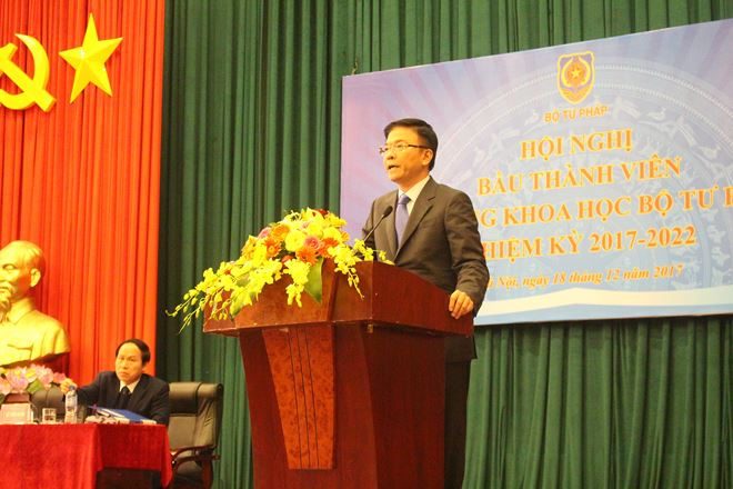 Bộ trưởng L&ecirc; Th&agrave;nh Long ph&aacute;t biểu tại Hội nghị.