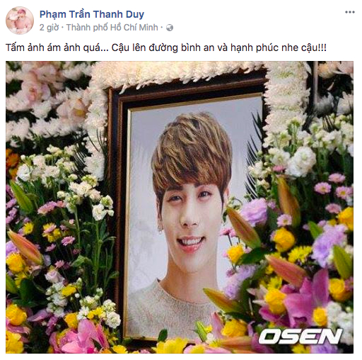 Thanh Duy x&oacute;t xa trước sự ra đi của Jonghyun.