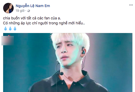 Nam Em cho biết c&oacute; những &aacute;p lực chỉ những nghệ sĩ mới thấu hiểu.