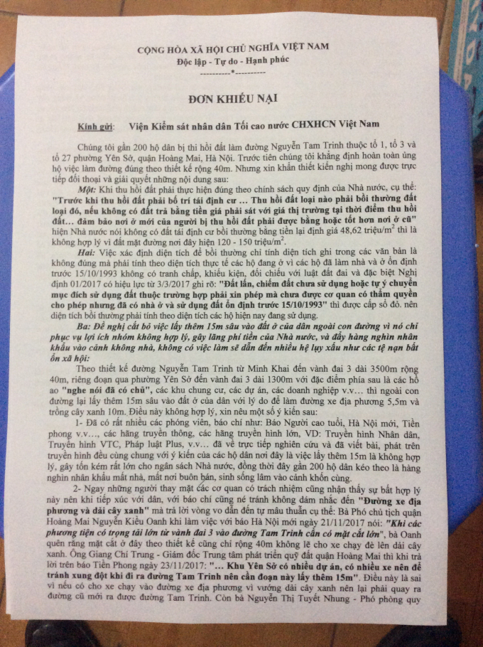 Kỳ 2 - L&ugrave;m x&ugrave;m GPMB đường Tam Trinh: Quận Ho&agrave;ng Mai trả lời ra sao