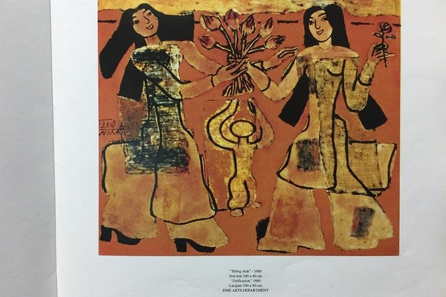 Bức tranh M&uacute;a v&ograve;ng của danh họa Nguyễn S&aacute;ng.